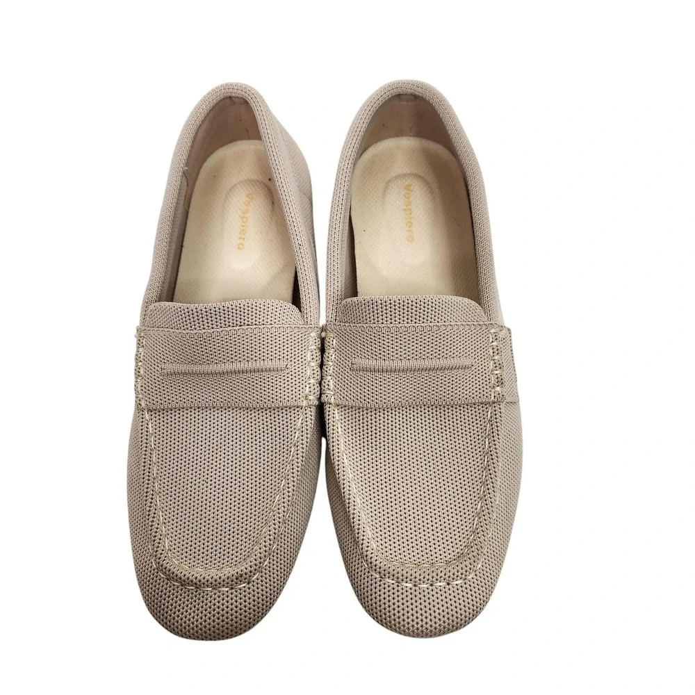 VESPIERO Shoes Womens 8.5 Beige Mesh Loafer Flats Slip On Lightweight Comfort